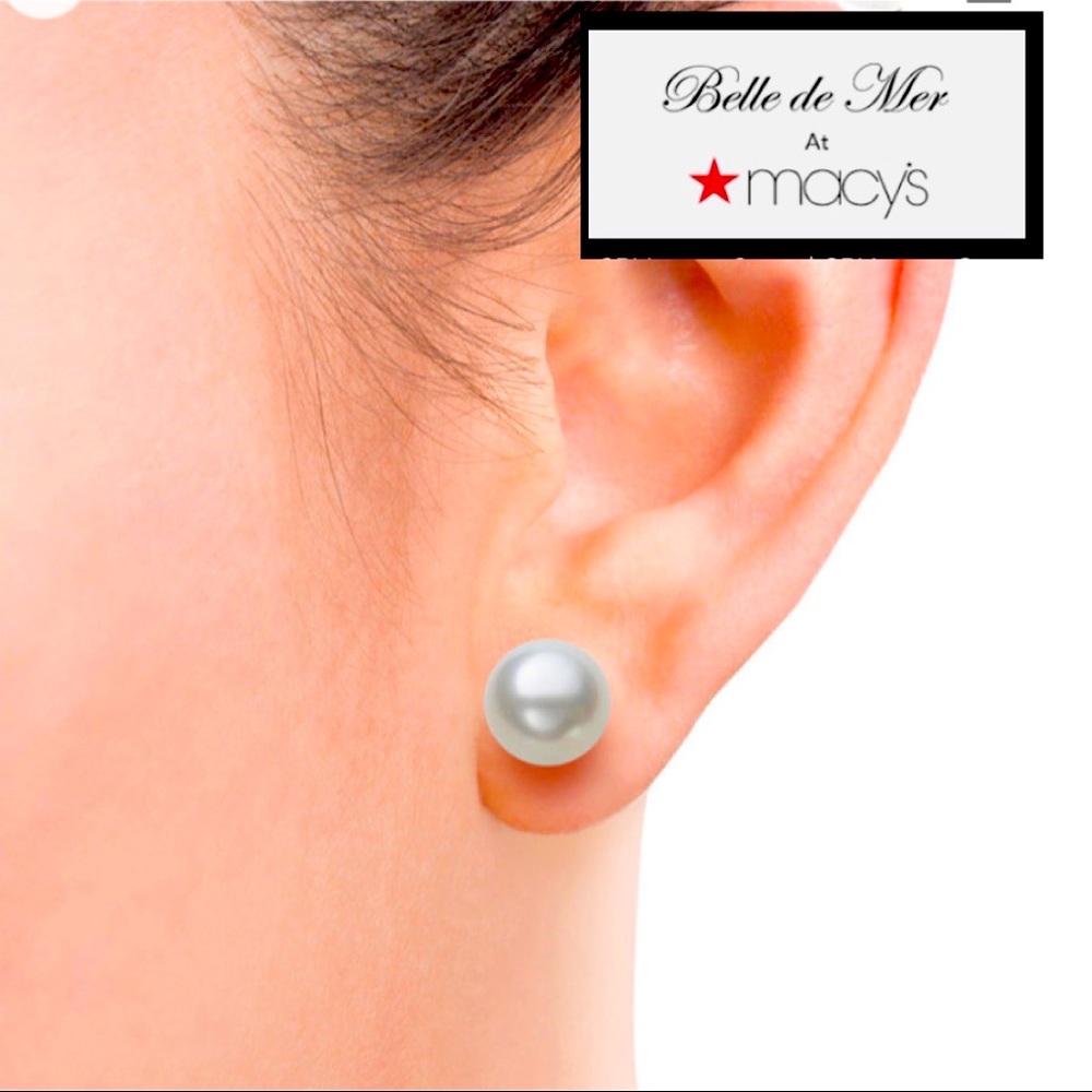 NWT | Belle de Mer Cultured Freshwater Button Pearl Earrings ❤️